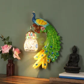 Multi Fiber Wall Light - PEACOCK-SINGLE - Included Bulb
