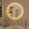 Criss-Cross Round Led Mirror