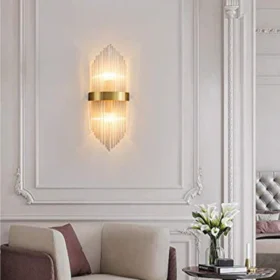 CRYSTAL MODERN GOLD METAL WALL LIGHT FOR DRAWING ROOM