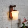Brown Wood Wall Light - E27 holder - without Bulb
