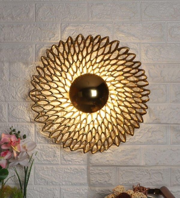 Gold Iron Wall Light - Inbuilt LED