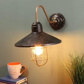 Gold - Black Metal Wall Light - NO-166-WALL - Included Bulb